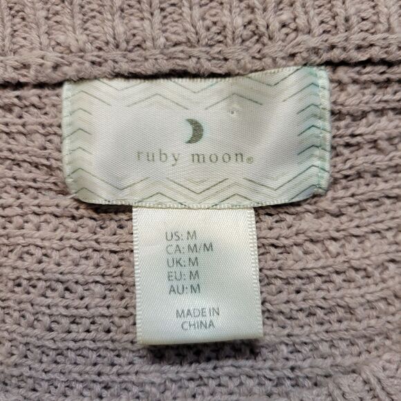 Ruby Moon Cozy Distressed Knit Sweater Taupe Women's Size Medium - Picture 5 of 9